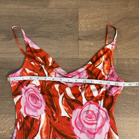 Diane Von Furstenberg Alik spaghetti strap rose print midi dress, S - Picture 8 of 11